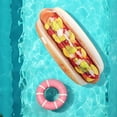 thumbnail image 3 of Hot Dog Inflatable Pool Floating Bed,Inflatable Pool Float, Colorful Inflatable Pool Lounger with Pillow & Cup Holder for Adults, Swimming Pool Inflatable Floating Mat 68.1" x 29.9", 3 of 5
