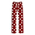 thumbnail image 5 of BLVB Unisex Mens Womens Cute Heart Print Pj Pants Valentine's Day Holiday Lounge Pajamas Bottoms Elastic Waist Sleep Pajama Pants, 5 of 5