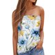 thumbnail image 1 of Gibobby Top bandeau sin espalda sexy para mujer con estampado floral grande a la moda y atractivo(Blanco,G), 1 of 5
