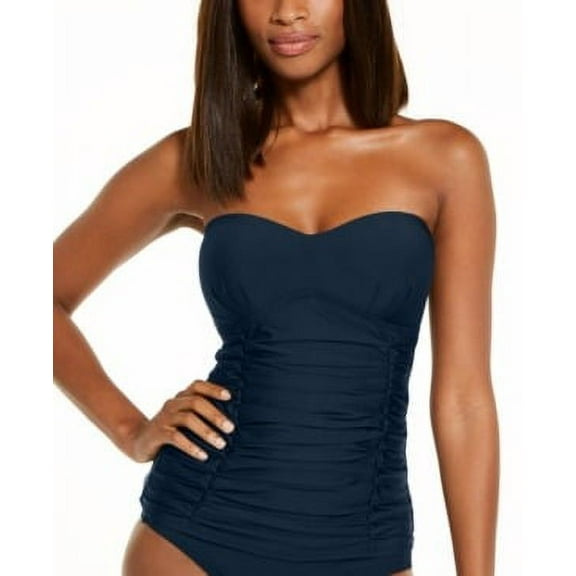 DKNY NAVY Removable Strap Tankini Swim Top, US Medium