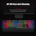 thumbnail image 4 of Typewriter Keyboard, Retro Mechanical Gaming Keyboard Wired 108 Keys with RGB Backlit Sidelight, Detachable Wrist Rest, Round Keycaps Blue Switches - Black, 4 of 8