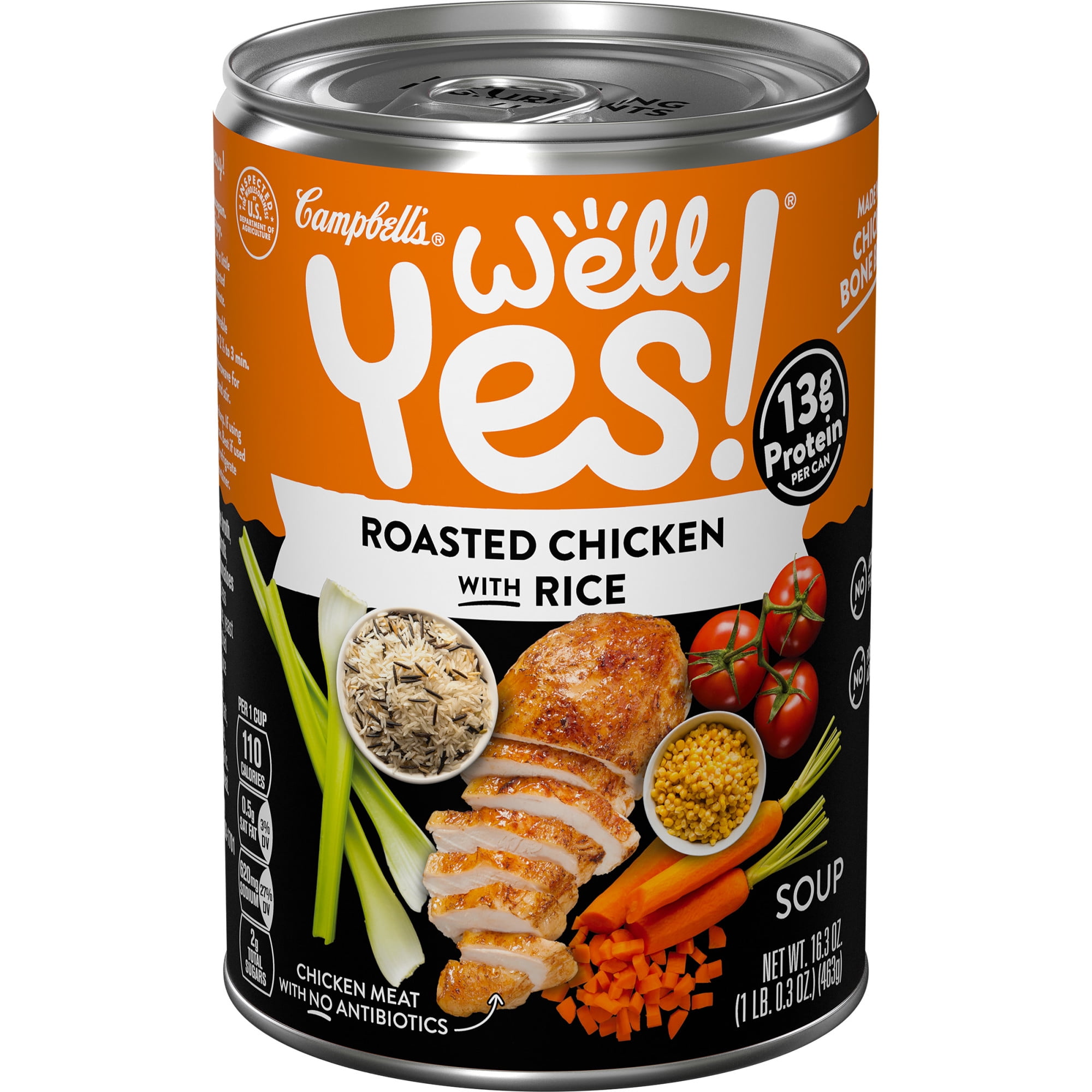 Campbell's Well Yes! Roasted Chicken with Rice Soup, 16.3 Ounce Can