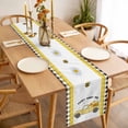 thumbnail image 3 of Table Runner 72 Inches Long for Kitchen Dining, Yellow Truck Dresser Scarf Farmhouse, Dining Table Decorations for Wedding/Parties, Spring Bees Daisy Honey Black Buffalo Lattice 13 x 72 In, 3 of 8