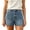#H-Sky Blue, variant on Stretch Jean Shorts for Women with 2 Patch Pockets High Waist Slim Fit Summer Denim Shorts,Light Blue,Size S