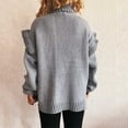 thumbnail image 5 of Ltctricy Oversized Sweaters for Women Ruffle Long Sleeve Turtleneck Loose Casual Pullover Sweaters Fall Winter Knit Sweaters(Gray,Small), 5 of 6