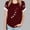 Wine, variant on ZZwxWA Womens Casual Short Sleeve Shirts Crew Neck Fashion Paw Printed Blouse Loose Fitting Tunic Tops Spring Clothes Valentines Day