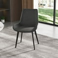 thumbnail image 4 of LovingAHome Modern Chairs Set of 2 with Black Metal Legs, Faux Leather Upholstered Dining Chairs,Black, 4 of 8
