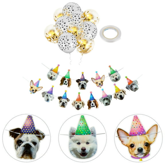 Milisten Dog Foot Balloon Puppy Party Decoration Hanging Banner Pet Ballons