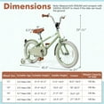 thumbnail image 3 of Costway Vélo pour Enfants 16 Pouces avec Selle et Guidon Ajustables, Roues Stabilisatrices Amovibles, Frein à Main, Vert, 3 of 10