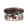 thumbnail image 5 of Deyidn Brown Semi-Flush Mount Light | Modern 11.22" Round Ceiling Fixture | Perfect for Entryways, Bedrooms & Hallways, 5 of 12