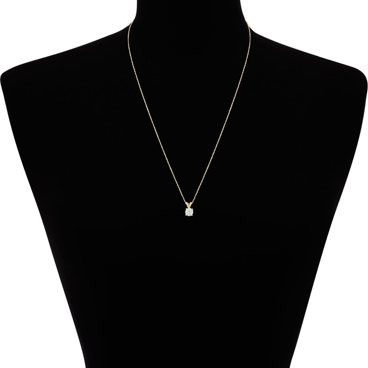 1/2 Carat Diamond Solitaire Necklace In 14 Karat Yellow Gold (J-K Color, I1-I2 Clarity)
