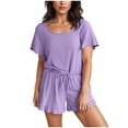 thumbnail image 2 of Censtreet Pajama Set for Women 2 Piece Loungewear Short Sleeve Tops and Shorts Set Soft Sleepwear, 2 of 3