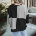 thumbnail image 3 of Ultrave Womens Crew Necks Sweatshirts Button Down Neck Long Sleeve Color Block Women’s Clothing, 3 of 6