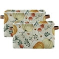 thumbnail image 2 of FREEAMG Collapsible Storage Basket Autumn Pumpkin Thanksgiving Rectangular Storage Bins Baskets Toys Storage Bins with Handles for Bedroom Home Office 1PCS, 2 of 7