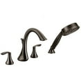 thumbnail image 3 of Moen T944ORB Rubbed Bronze two-handle roman tub faucet includes hand shower, 3 of 5
