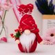 thumbnail image 1 of Muñecas de gnomos del corazón del amor del arco del Día de San Valentín con la muñeca del sombrero del brillo de la felpa de la luz LED, 1 of 6