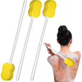 thumbnail image 1 of wonima11 3 Pieces Long Handle Sponge 22.4'' Back Sponge on a Stick Body Brush Handled Washer Scrubber for Foot Body Limited Motion(Yellow), 1 of 1
