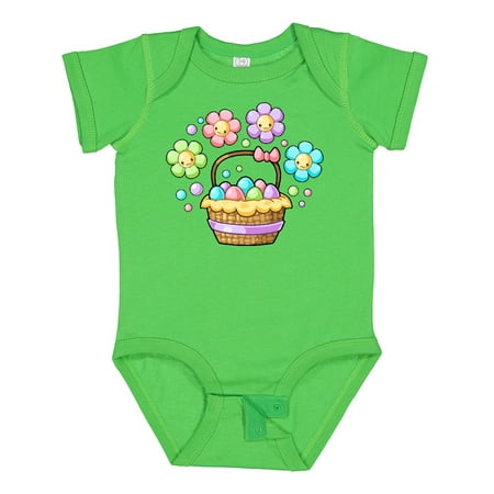 

Inktastic Happy Flowers and Pastel Eggs in Easter Basket Gift Baby Boy or Baby Girl Bodysuit