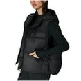 thumbnail image 5 of UPPADA Winter Down Vest for Women Sleeveless Cute Puffer Vest Dressy Casual Loose Winter Warm Lightweight Stand Collar Down Jacket Coats with Pockets winter saving Black,L, 5 of 9