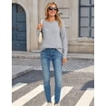 thumbnail image 5 of Cogild Sweater for Women Floral Knit Pullover, 3D Flower Applique Crew Neck Long Sleeve Casual Sweater, 5 of 10