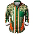 thumbnail image 2 of Gzbliryd Men's st patricks day shirts Button Down Long Sleeve Shirt st patricks day shirt men Printed Button Down Summer Beach Dress Shirts (Green,XXXL), 2 of 3