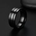 thumbnail image 5 of 8MM Black Brushed Gift Band Mens Titanium Steel Black Anniversary Ring Size 6-12, 5 of 5
