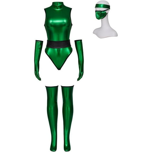 Women's Jade Green Kombat Jumpsuit Ninja Fighter Suit Full Outfit