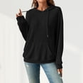 thumbnail image 4 of Sudadera con capucha con cordón para mujer Pit Strip Bolsillo canguro Camisa cálida Top Traje de vacaciones, 4 of 7