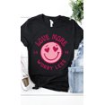 thumbnail image 3 of Vintage Love More Worry Less Smiley Graphic Tee T-Shirt PL, 3 of 7