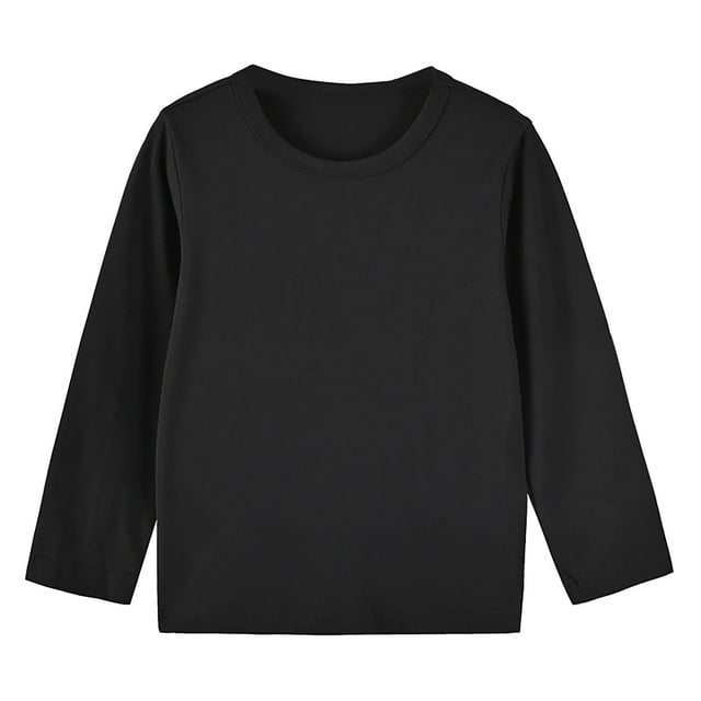 YUTK Ensembles pour Tout-Petits Garçon en Liquidation Enfants Hommes et Femmes Manches Longues Col Rond Hauts Noir