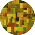 thumbnail image 1 of Ahgly Company Indoor Round Patchwork Yellow Transitional Area Rugs, 6' Round, 1 of 4