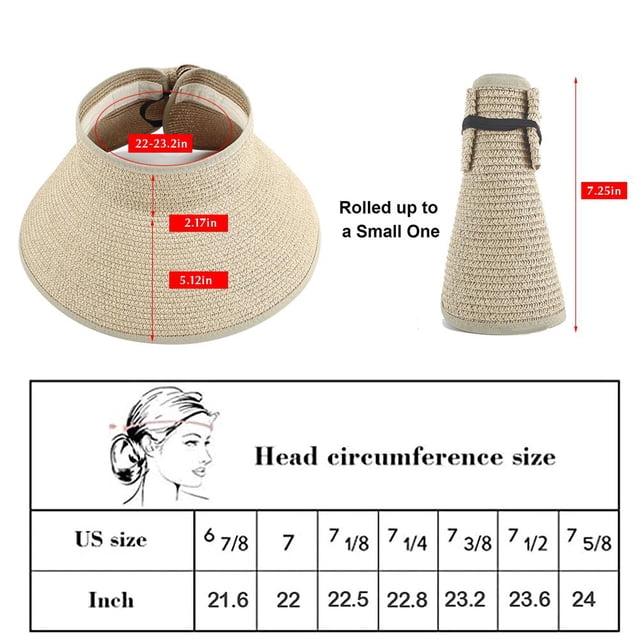 Sombrero de visera solar para mujer, sombrero de ala ancha, plegable, enrollable, sombrero de paja para playa