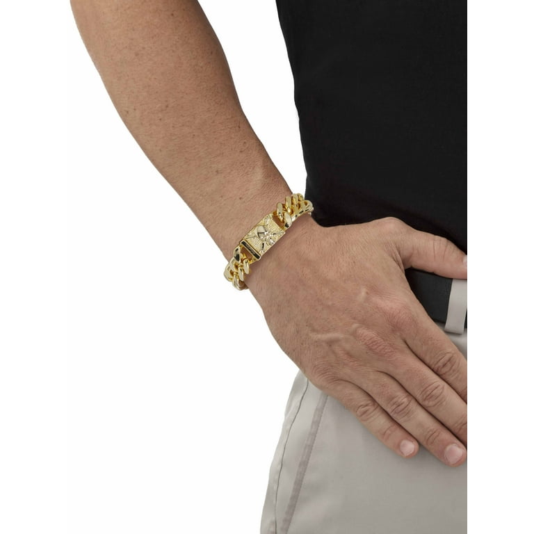 Ed Hardy Men's Gold Ion-Plated Stainless Steel Skull Link Bracelet