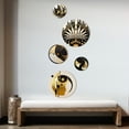 thumbnail image 3 of Designart "Golden And Black Sphere II" Modern Geometric Metal Wall Art Set of 5 Piece, 3 of 5
