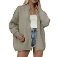 thumbnail image 2 of GEWSEY Womens Cropped Cardigan Knit Button Up Sweater 2025 Fall Lantern Sleeve Jacket Coats (Light Gray, S), 2 of 7