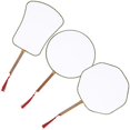 thumbnail image 3 of 3 piezas de abanico decorativo para pintar, abanico de mano versátil, accesorio para dibujar en blanco, 3 of 5