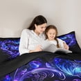 thumbnail image 5 of Castle Fairy Flying Butterfly 2Pcs Bedding Comforter Set for Boys Girls Children,Black Blue Twin Comforter Sets,Love Heart Print Breathable Bedding Set,Luxury Bedroom Decor, 5 of 8