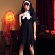 thumbnail image 2 of Fiesta de Halloween Monja Cruz inversa Irregular Borde elástico Vestido largo XL JAMW Sencillez, 2 of 5
