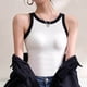 thumbnail image 1 of Blusa de poliéster para mujer, de moda, informal, de color liso, con tirantes, almohadillas para el pecho y la espalda, chalecos y tops moldeadores., 1 of 4