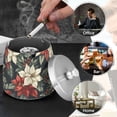 thumbnail image 4 of Yayeee Ashtray with Lid for Cigarette Smokeless Stainless Steel Home Ash Holder, White Christmas Leaves, 4 of 7