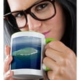 thumbnail image 2 of 3dRose, Surf on reef, Namotu Island, Tavarua Island, Fiji - OC01 DWA0178 - David Wall, 11oz Two-Tone Green Mug, 2 of 7