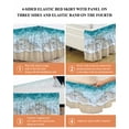 thumbnail image 5 of Ocean Beach Bed Skirt California King Size 18" Drop Summer Sand Waves Nature Ruffled Wrap Around Bed Skirts Adjustable Elastic Bedskirt Dust Ruffle for California King Size Bed, 5 of 7