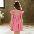 thumbnail image 5 of ITSAME Casual Dress for Girls, Cotton Waist-Cinching Flutter Ruffle Summer Fashion A-Line Dress Hot Pink 7-8T, 5 of 8