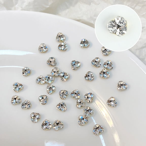 10Pack Rhinestones 3D Nail Art Crystal Rhinestones Nail Tips Decorations Crystal 3D Nails Charm Manicure for Women