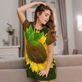 thumbnail image 3 of Lsque Sunflower Pattern Nightgowns for Women Sleep Shirts Short Sleeve Nightshirt Pullover Nightdress Soft Sleepwear Relaxed Fit Nightdress, 3 of 6