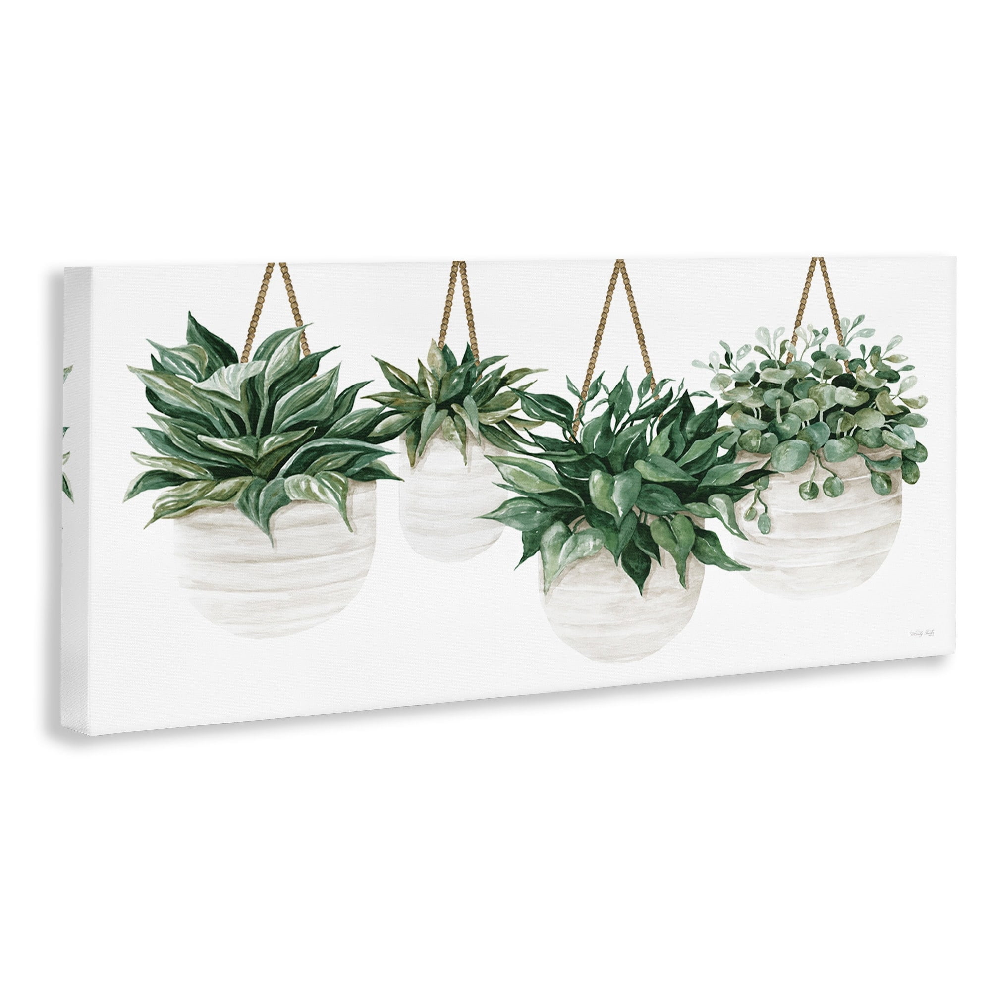 Stupell Industries Hanging Planters House Plant Casual Blooming Leaves Painting Gallery Wrapped Canvas Print Wall Art, Design by Cindy Jacobs