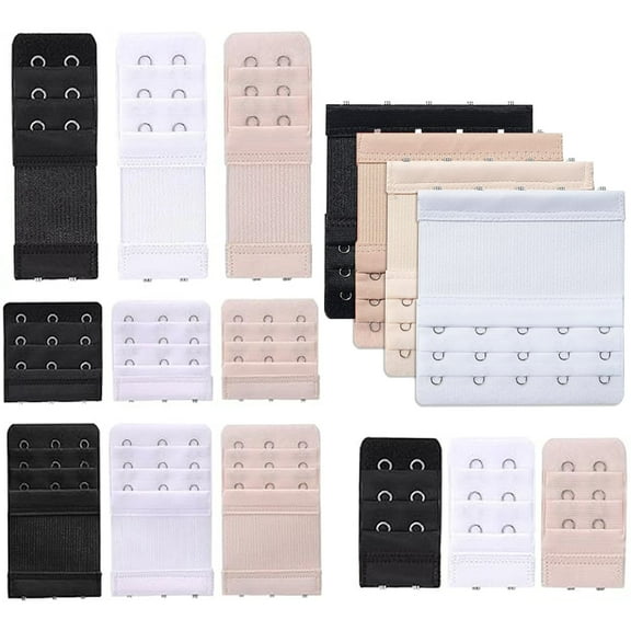 Mcvcoyh 16 Pieces Flexible Bra Extender Strap 2/3/4 Hooks Adjustable Bra Strap