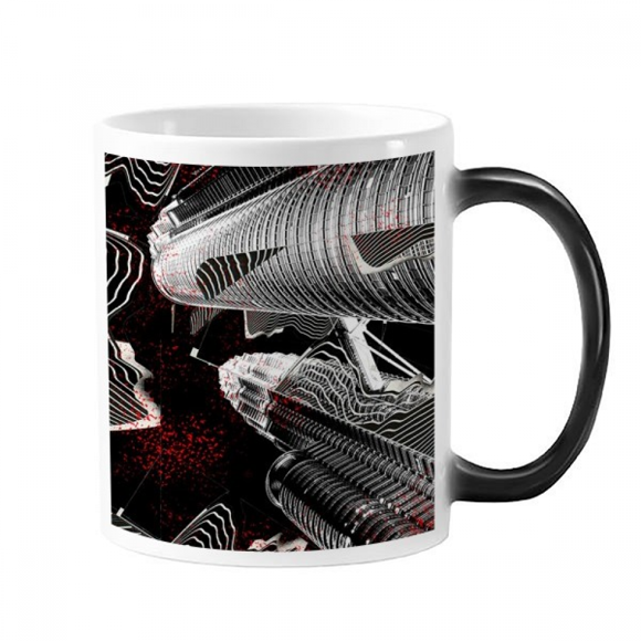 Urban Life Building City Changing Color Mug Morphing Heat Sensitive Cup With Handles 350ml