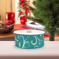 thumbnail image 4 of Homeford Christmas Satin Peacock Swirls Wired Ribbon, Turquoise, 1-1/2-inch, 10-yard, 4 of 4