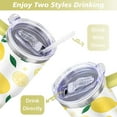 thumbnail image 5 of Cup with Handle and Straws 40 oz Vacuum Insulated Lemon Travel Cup Birthday Present for Women Girls Daughter Mom Gifts for Him/Her Coffee Mugs, 5 of 7